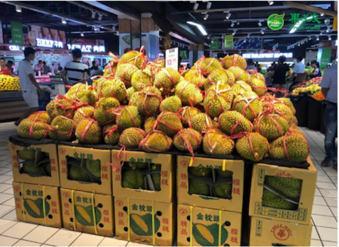 泰国金枕榴莲至华的出口逐年增加